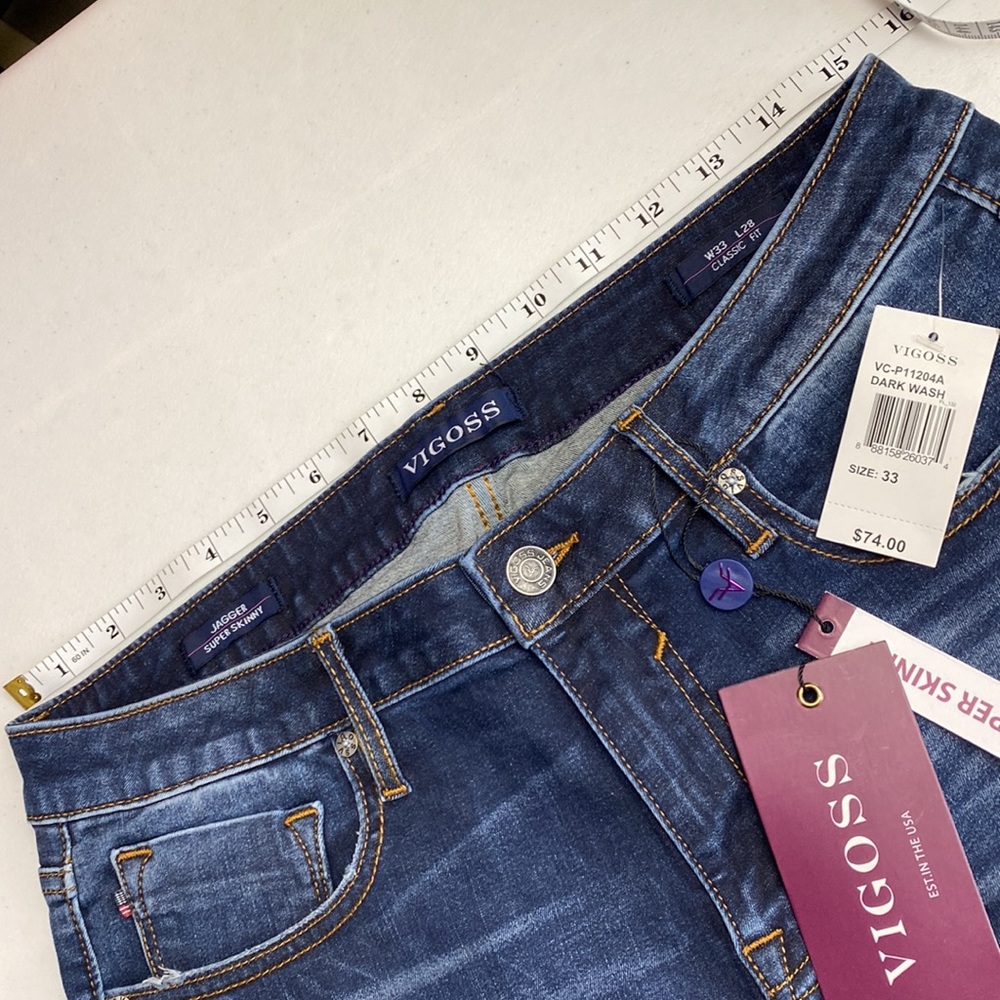 Nwt Vigoss Jagger Super Skinny Distress Jeans, 33x28 - Picture 7 of 15